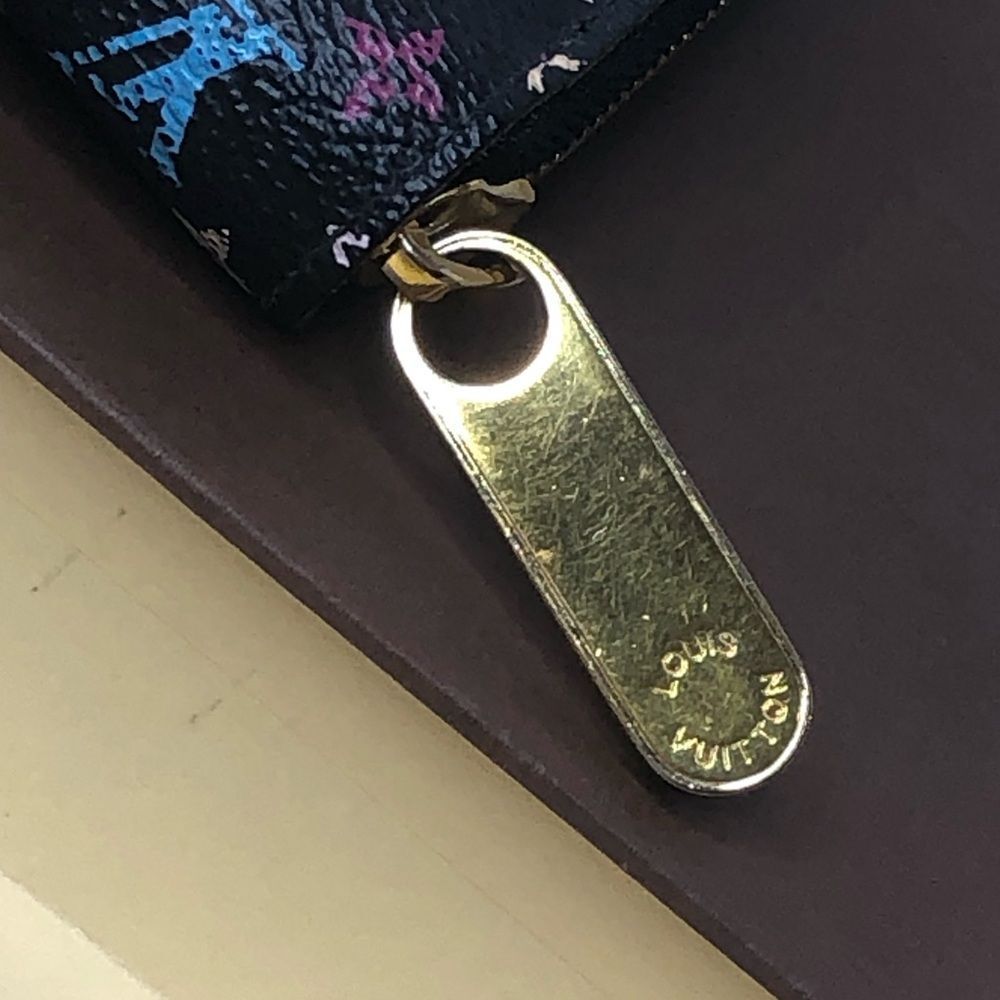 LOUIS VUITTON TAKASHI MURAKAMI Black Monogram Multi-Color Long Wallet + LV Box - Picture 10 of 17